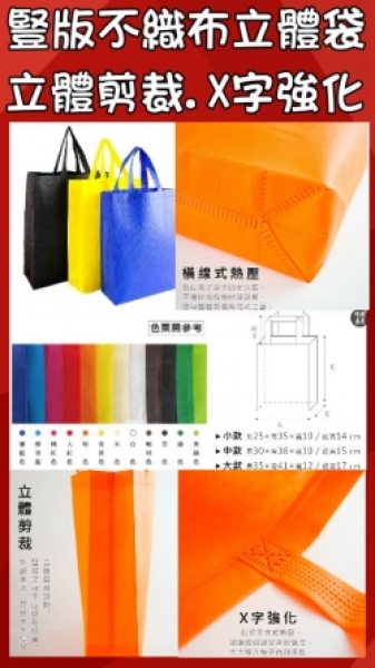 豎版立體袋(不織布袋)
